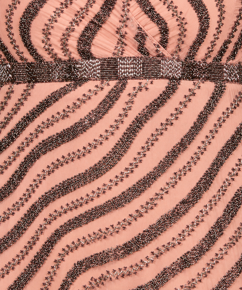 Beaded Midi Dress with Long Sleeves