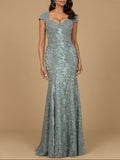 Fitted Lace Mermaid Gown Sage