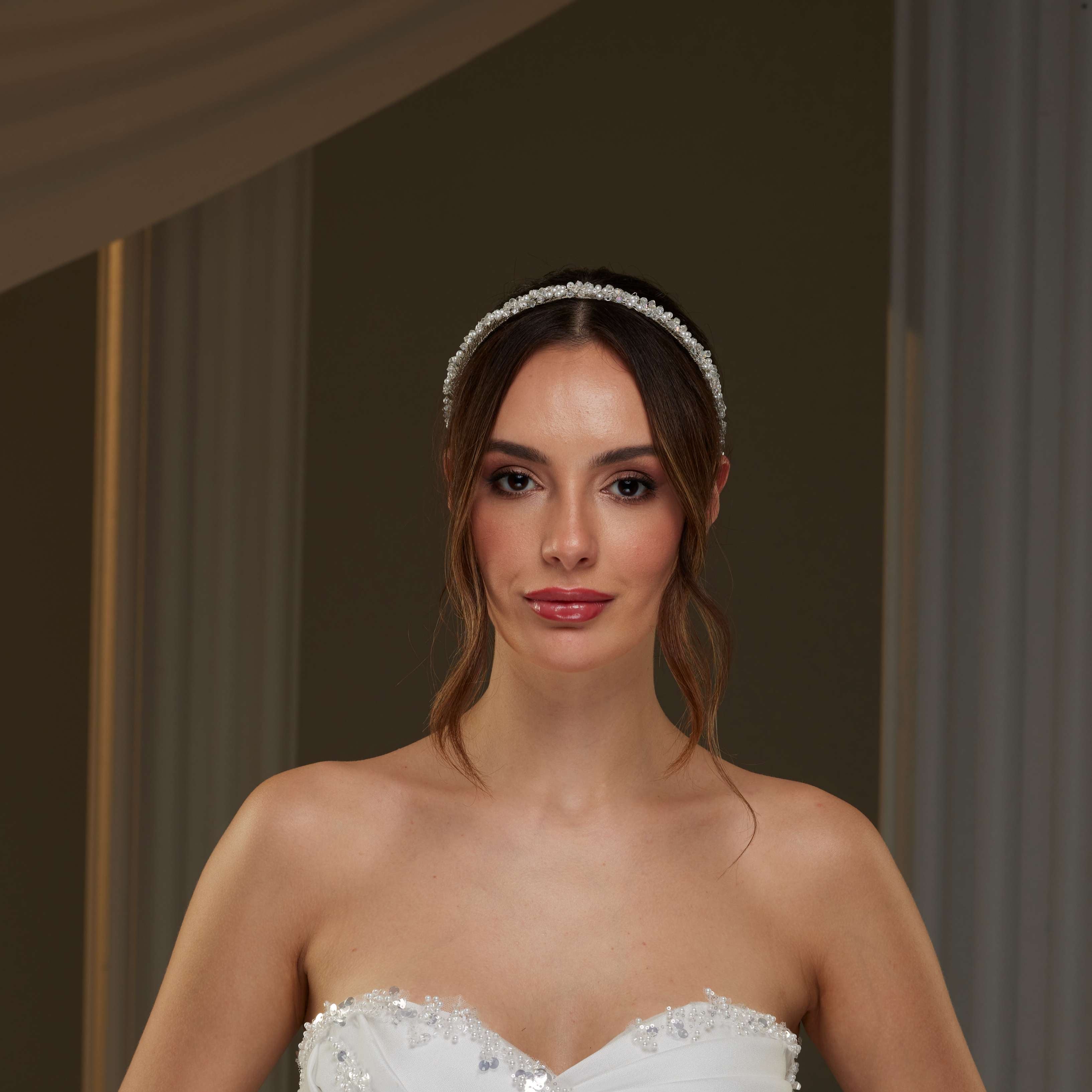 Pearl and Crystal Halo Band