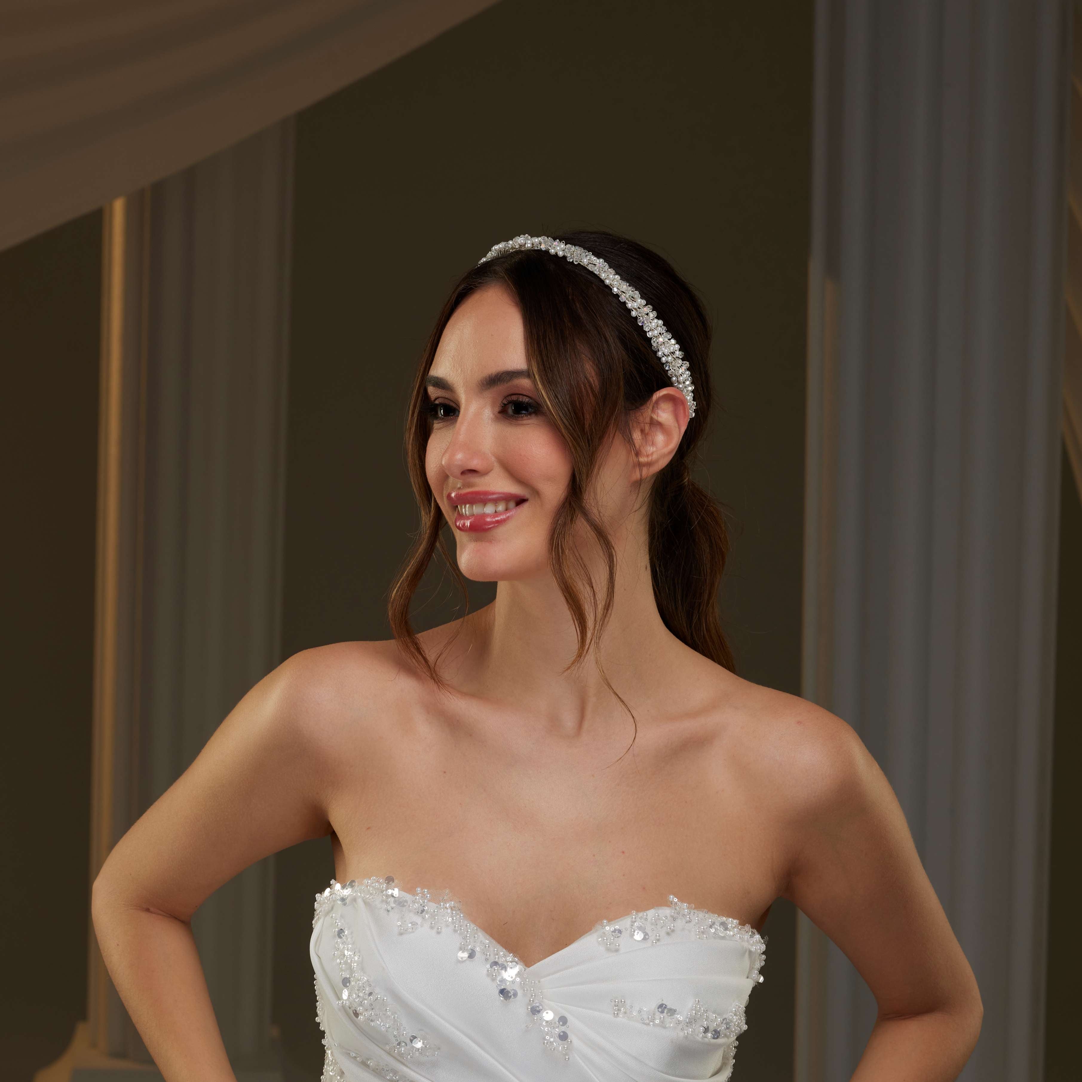 Pearl and Crystal Halo Band