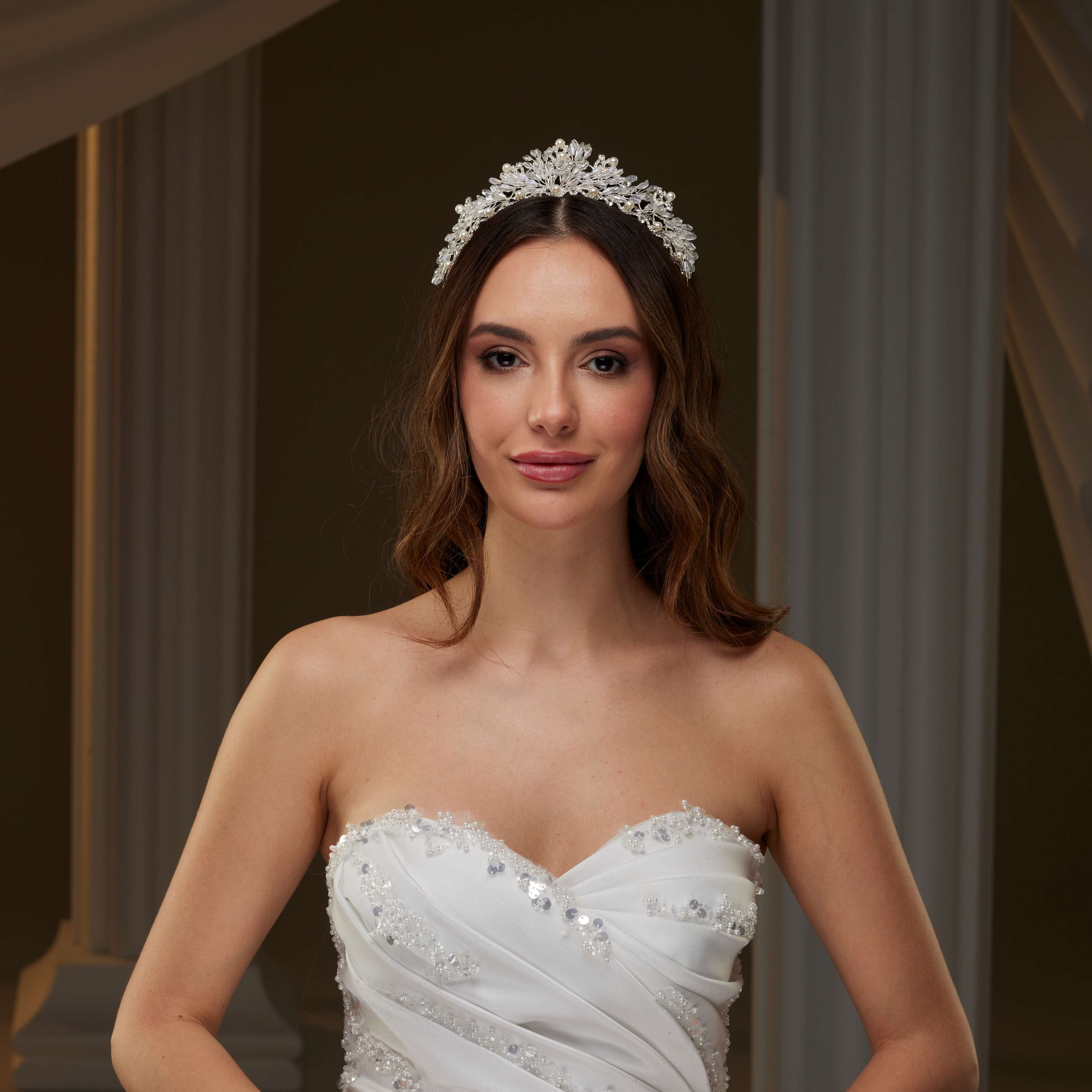 Pearl and Crystal Bridal Tiara