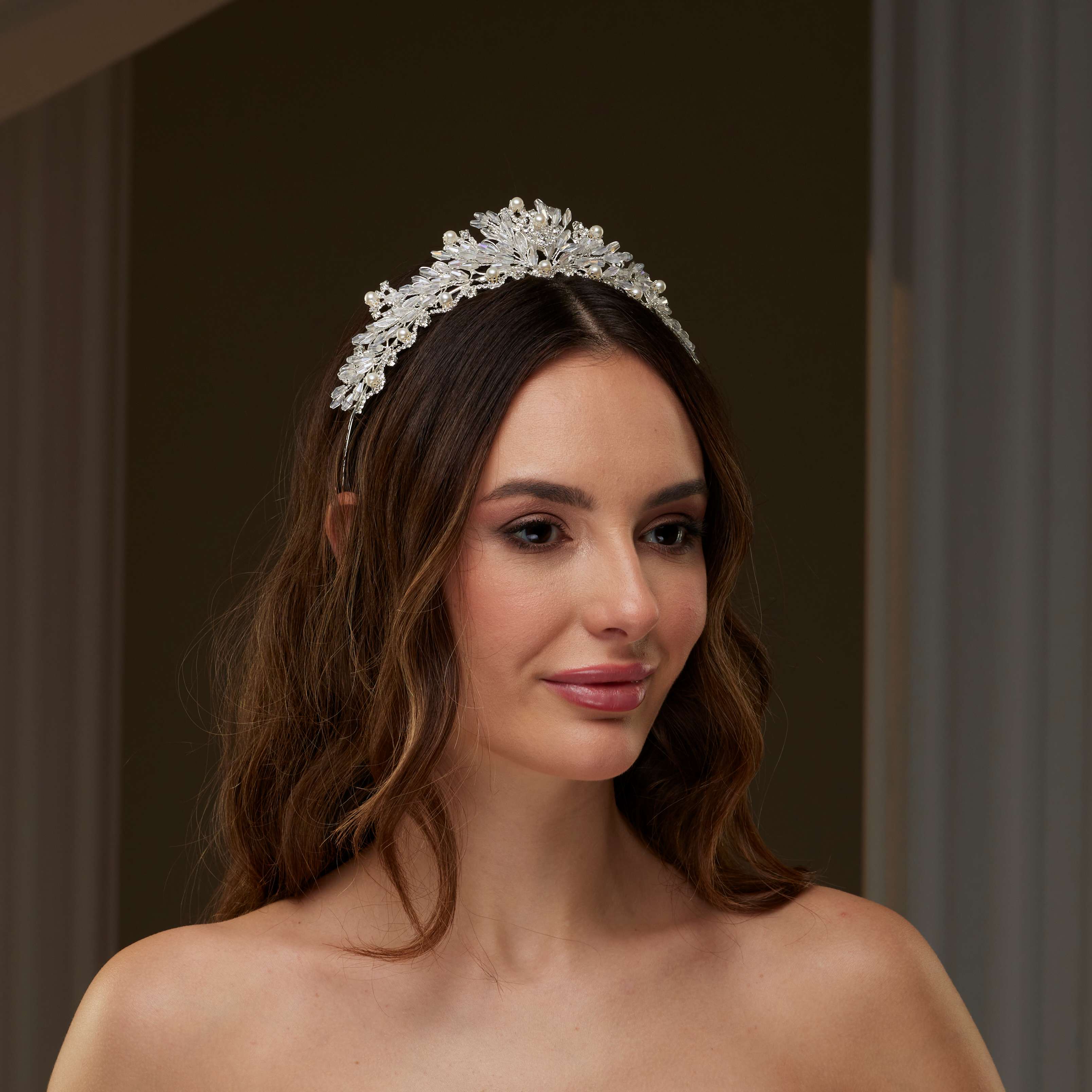 Pearl and Crystal Bridal Tiara
