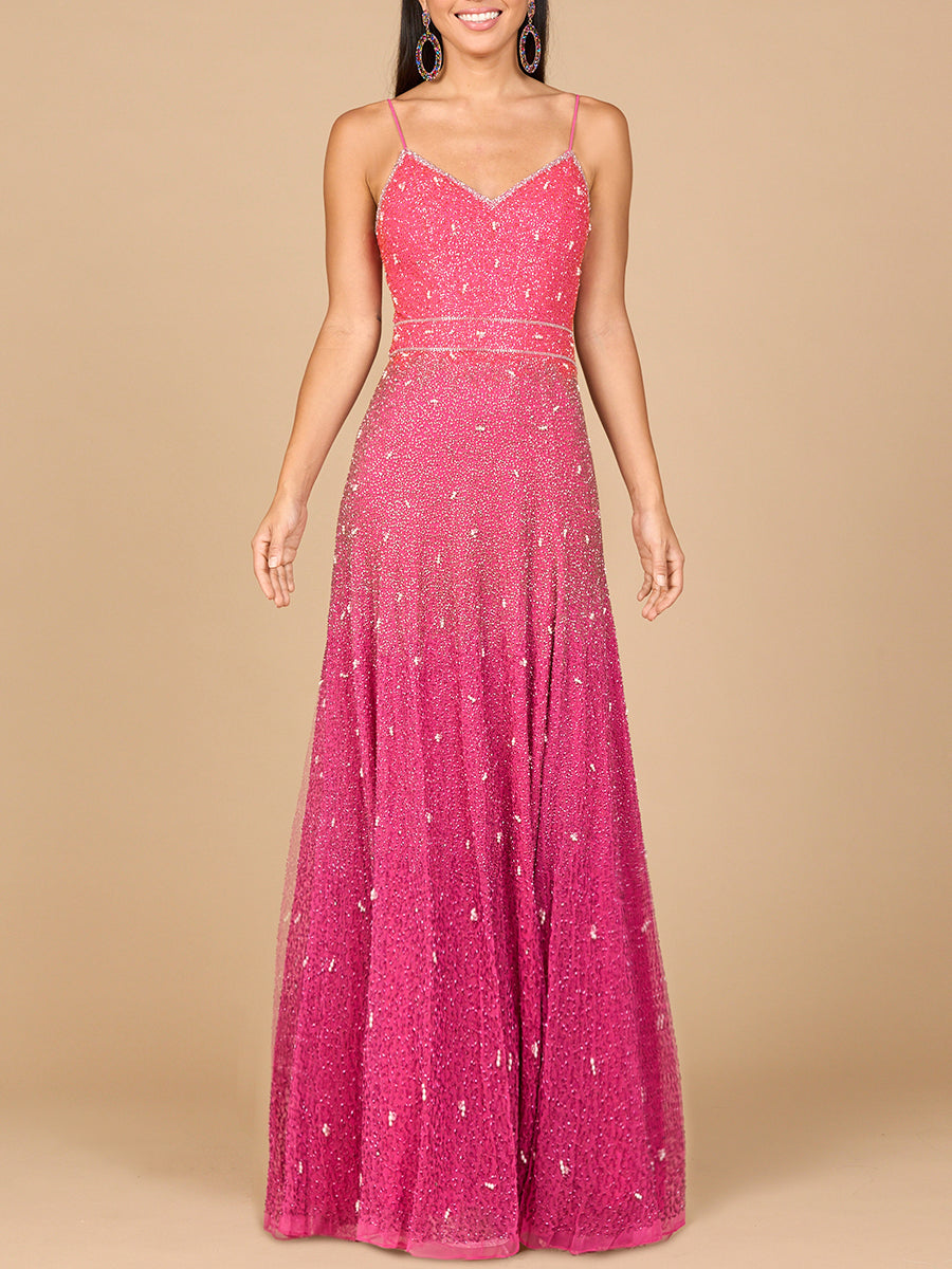 Ombre Beaded Gown - OUTLET Pink Ombre