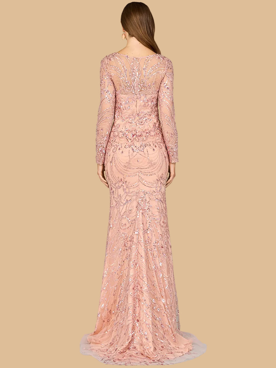 Long Sleeve Lace Gown | 29050