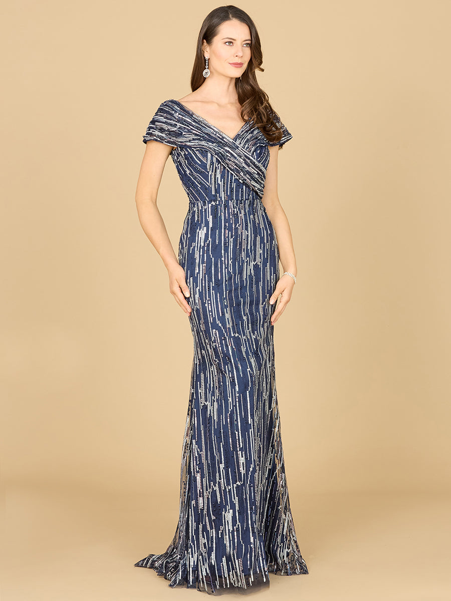 Mermaid Lace Gown Navy