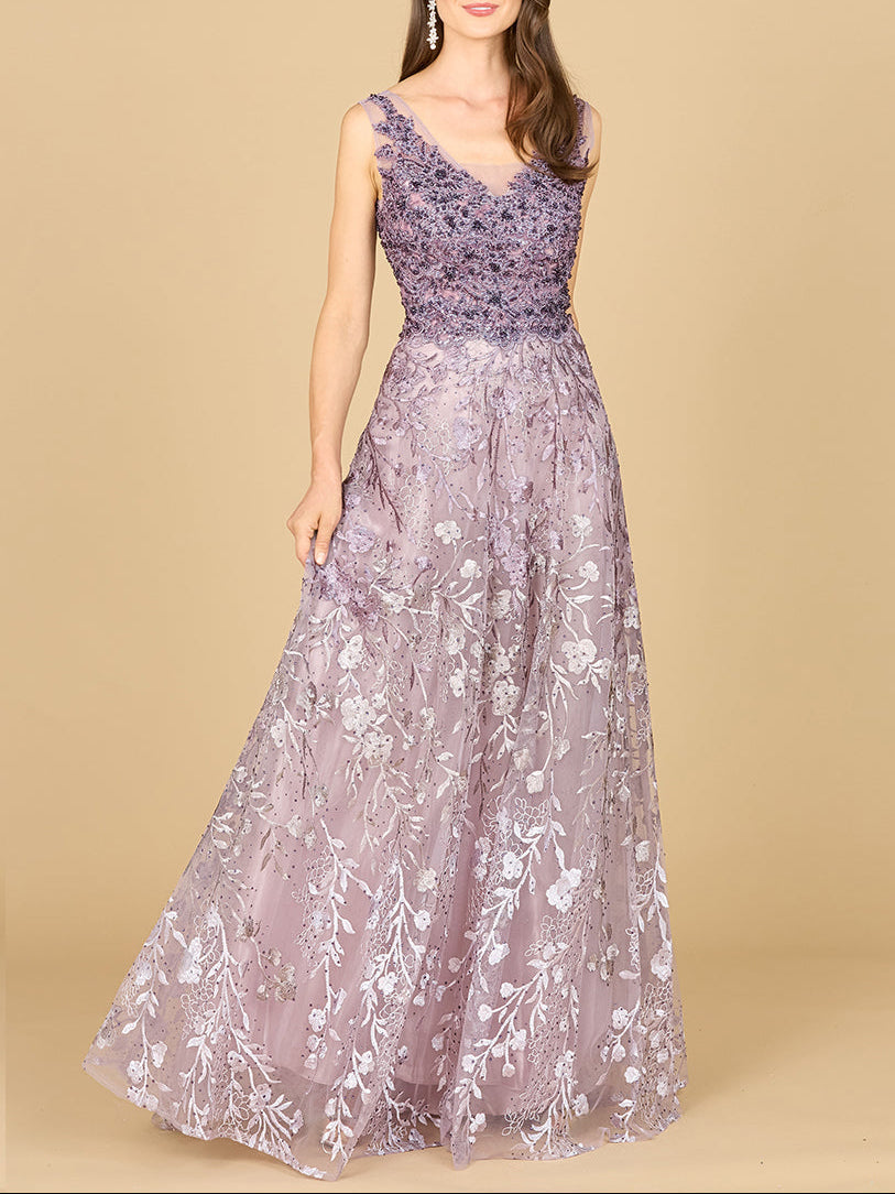 Ombre Lace Ballgown Purple