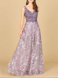 Ombre Lace Ballgown Purple