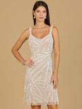 Cowl Back Ivory Beaded Cocktail Dress Ivory Nude