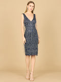 Fringe Cocktail Dress Navy