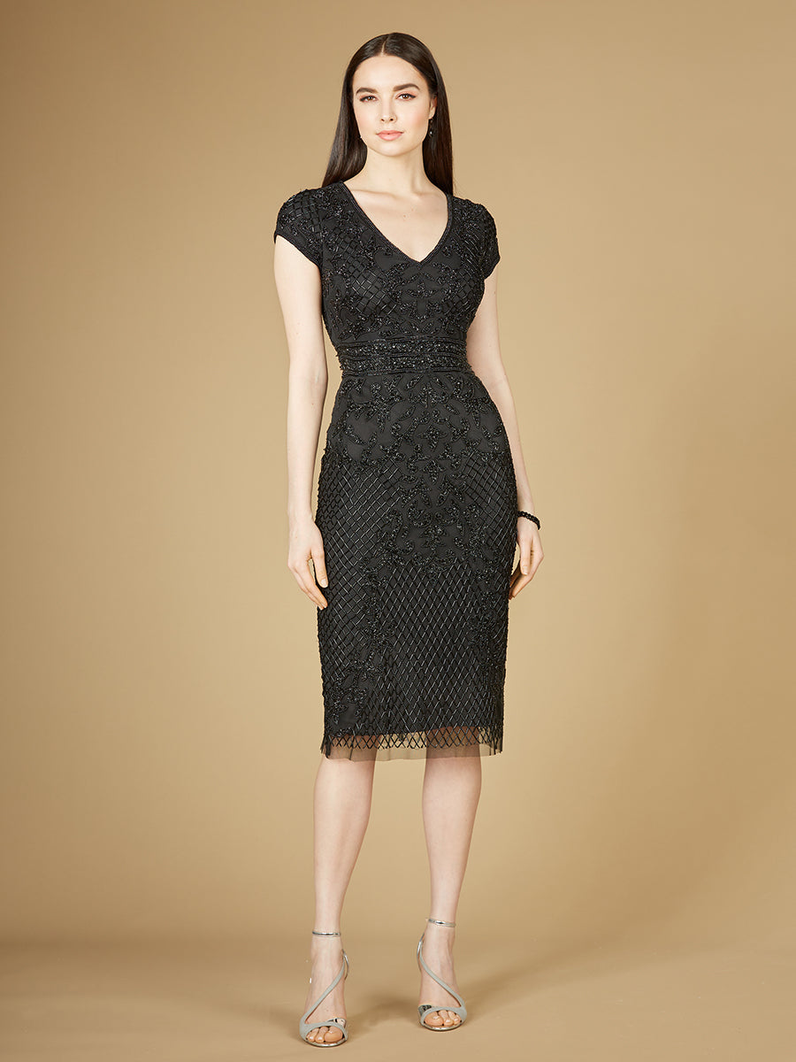 Cap Sleeve Midi Gown - OUTLET Black