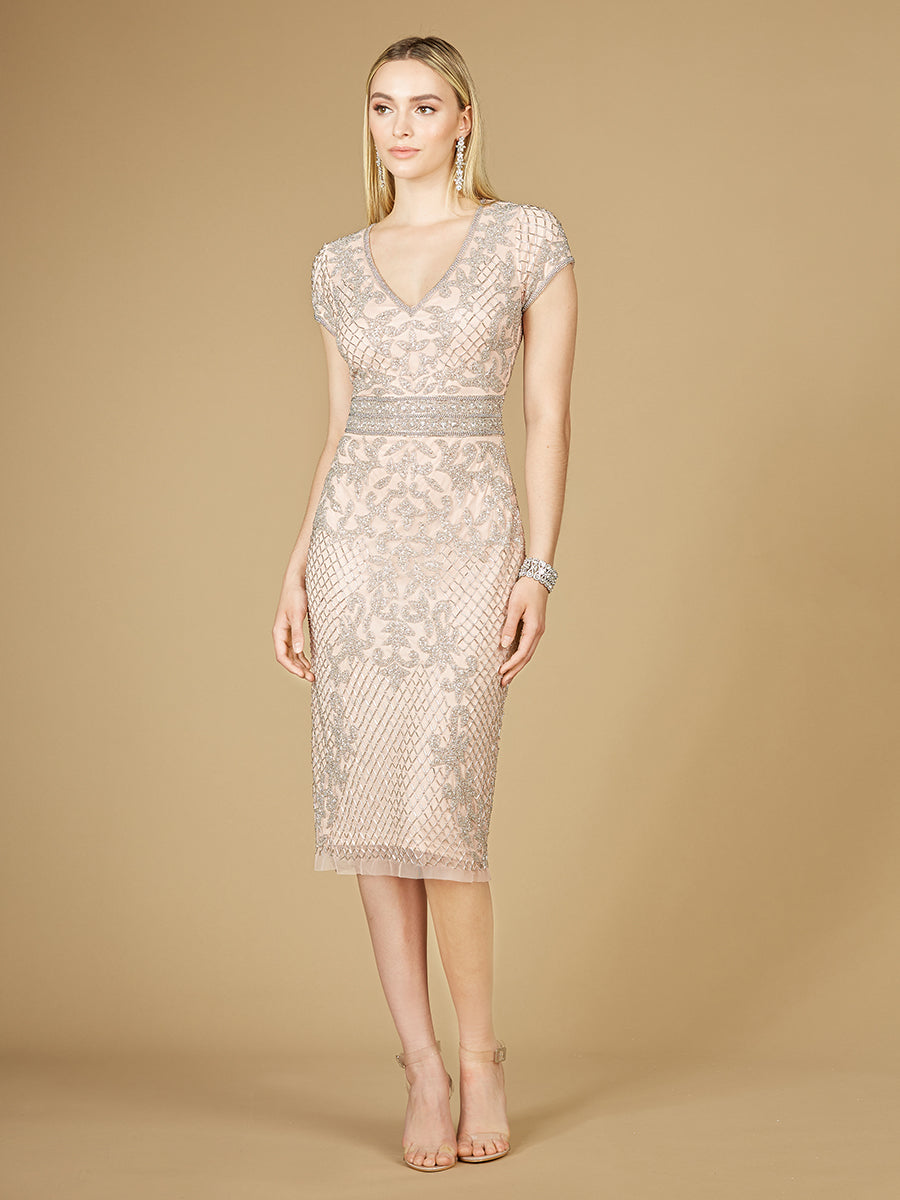 Cap Sleeve Midi Gown - OUTLET Blush