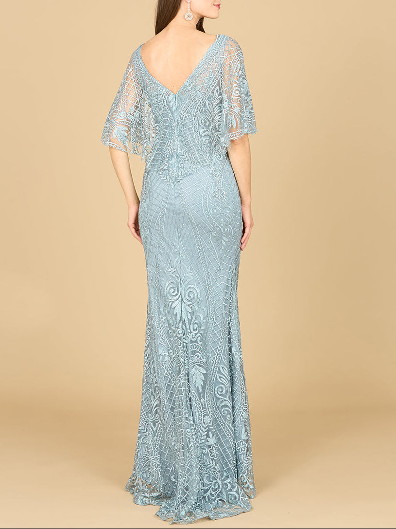 Cape Sleeve Mermaid Gown | 29673