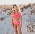 Emmy Hot Pink Check 2 Piece Swimsuit
