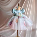 Girls FARCENT Design Princess Dress New Bubble Skirt Sky Blue