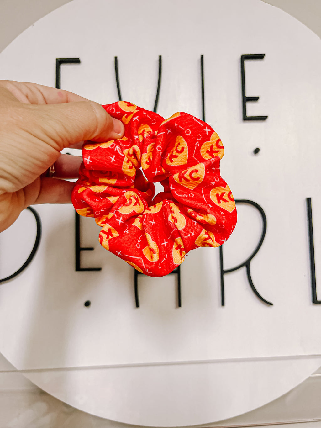 Red KC Heart Oversized Scrunchy R2S Default Title