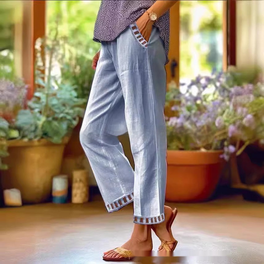 Women’s Straight Leg Casual Pants Light Blue