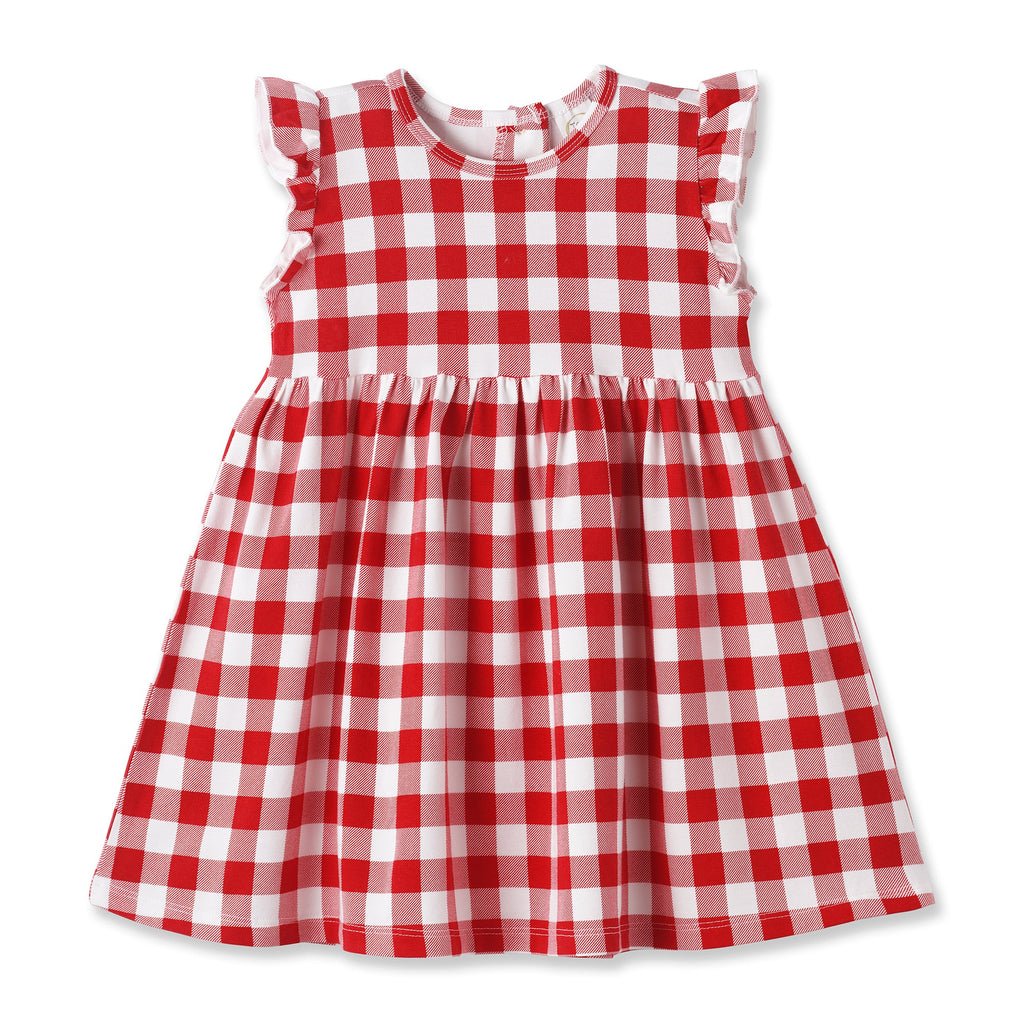 Picnic Plaid Soft Bamboo Summer Dress for Girls 6Y