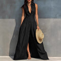 Women's High-Waist Lapel Shirt Maxi Dress – Elegant & Versatile Black