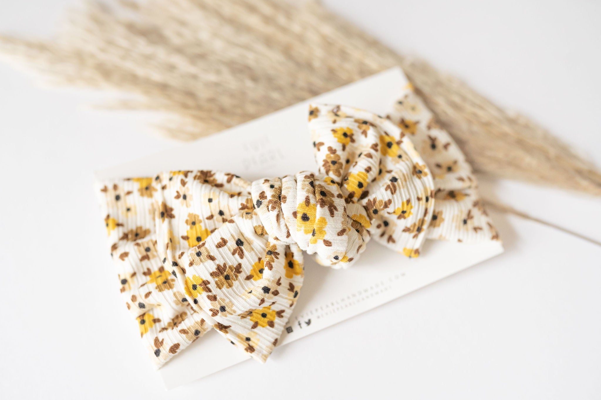 Neutral Baby Bow Turban 0-6months Floral