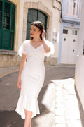 Diana Midi Dress - White 14