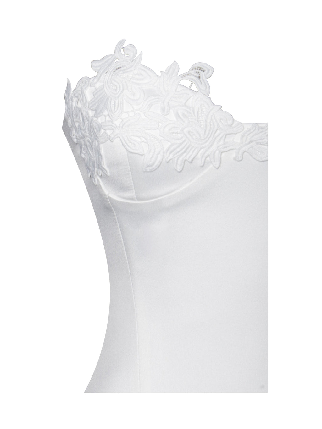 Naila Lace Trim Strapless Drop Waist Wedding Gown