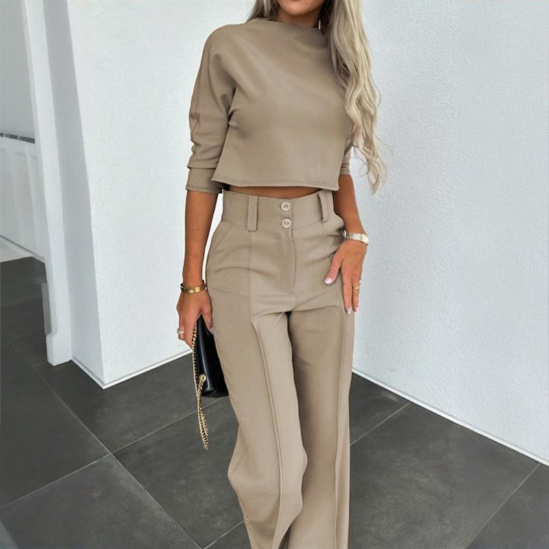 Women's Elegant Solid Color Half Sleeve Short Top