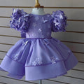 Little Girl Birthday Full-year Evening Dress Piano Performance Costume Girl Purple