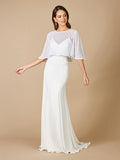Lara Gina Beaded Tulle Capelet Ivory
