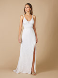 Lara Greenley Sleeveless Beaded Wedding Dress - OUTLET Ivory