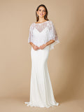 Georgina Beaded Pull-On Bridal Capelet Ivory