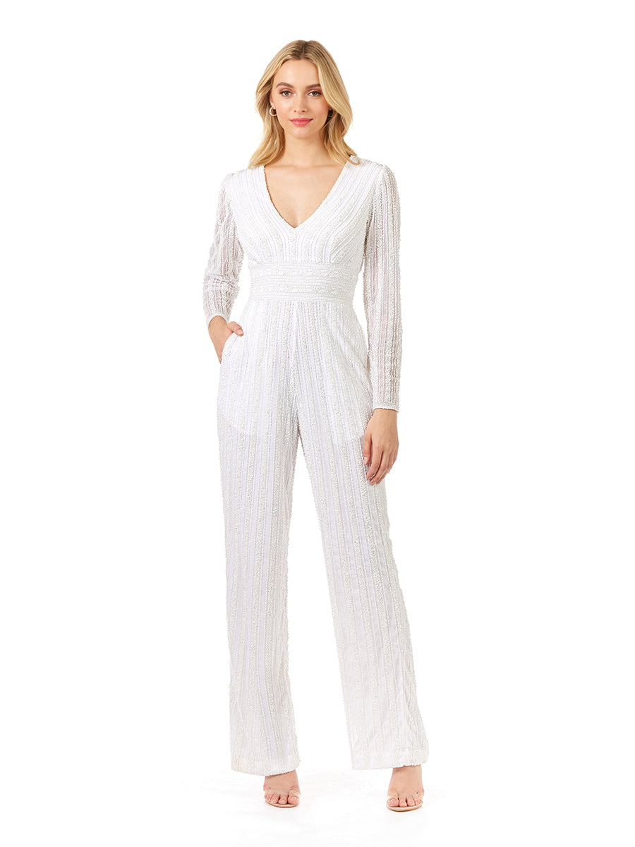 Long Sleeve Jump Suit Ivory