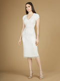 Cap Sleeve Midi Bridal Gown Ivory