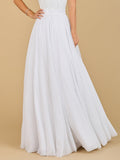 Long Skirt with Sequin Belt Ivory