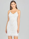 Spaghetti Strap Fringe Bridal Cocktail Ivory