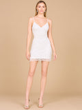 Fringe Bridal Reception Dress Ivory