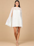 Beaded Bridal Cape Dress Ivory