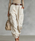 Women’s High-Waist Loose Fit Wide-Leg Casual Trousers Apricot