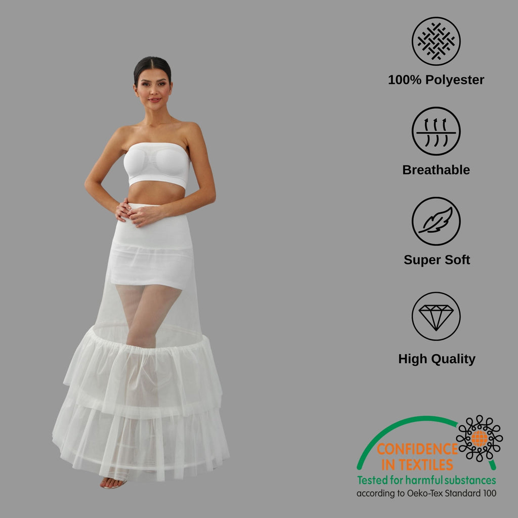 Trumpet Wedding Dress Underskirt, White Petticoat Skirt