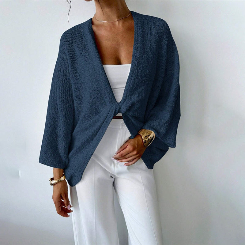 Women’s Criss Cross Knit Sweater Blue