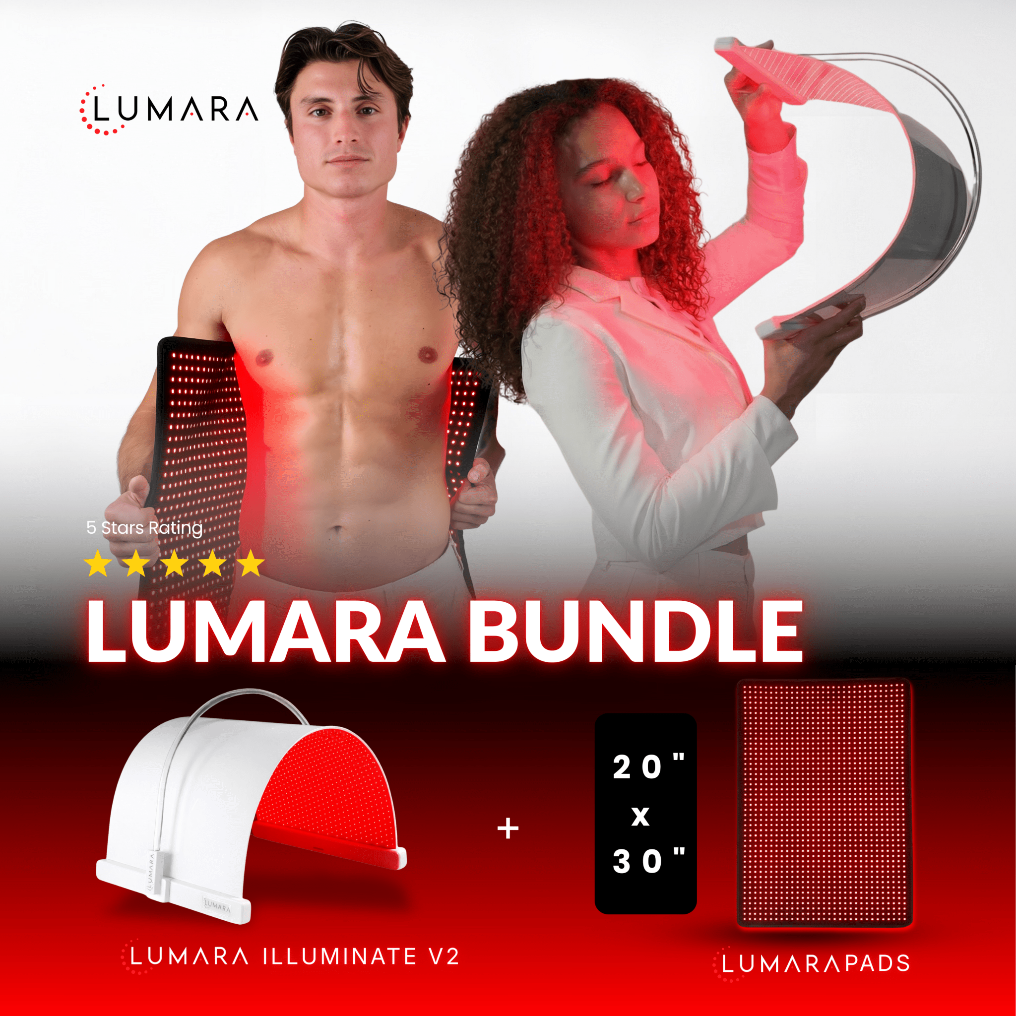 Illuminate Red V2 – Red Light Therapy Panel Panel + Large Pad