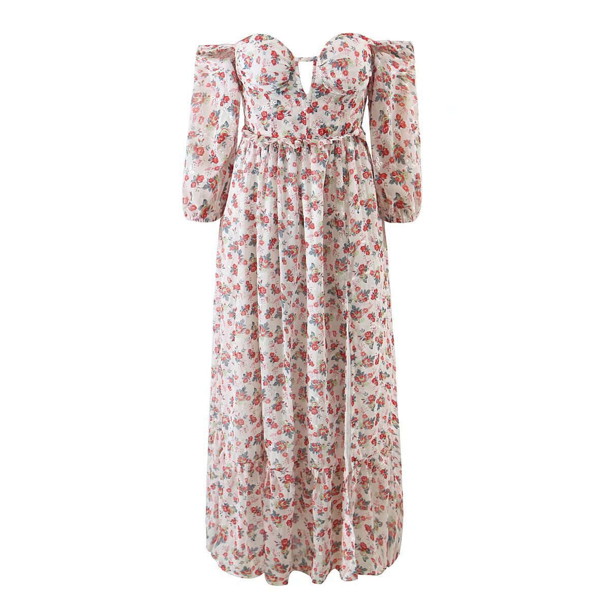 Women’s One‑Shoulder Maxi Skirt Set Floral