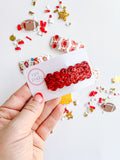 Kansas City Single Snap Clip Red Glitter