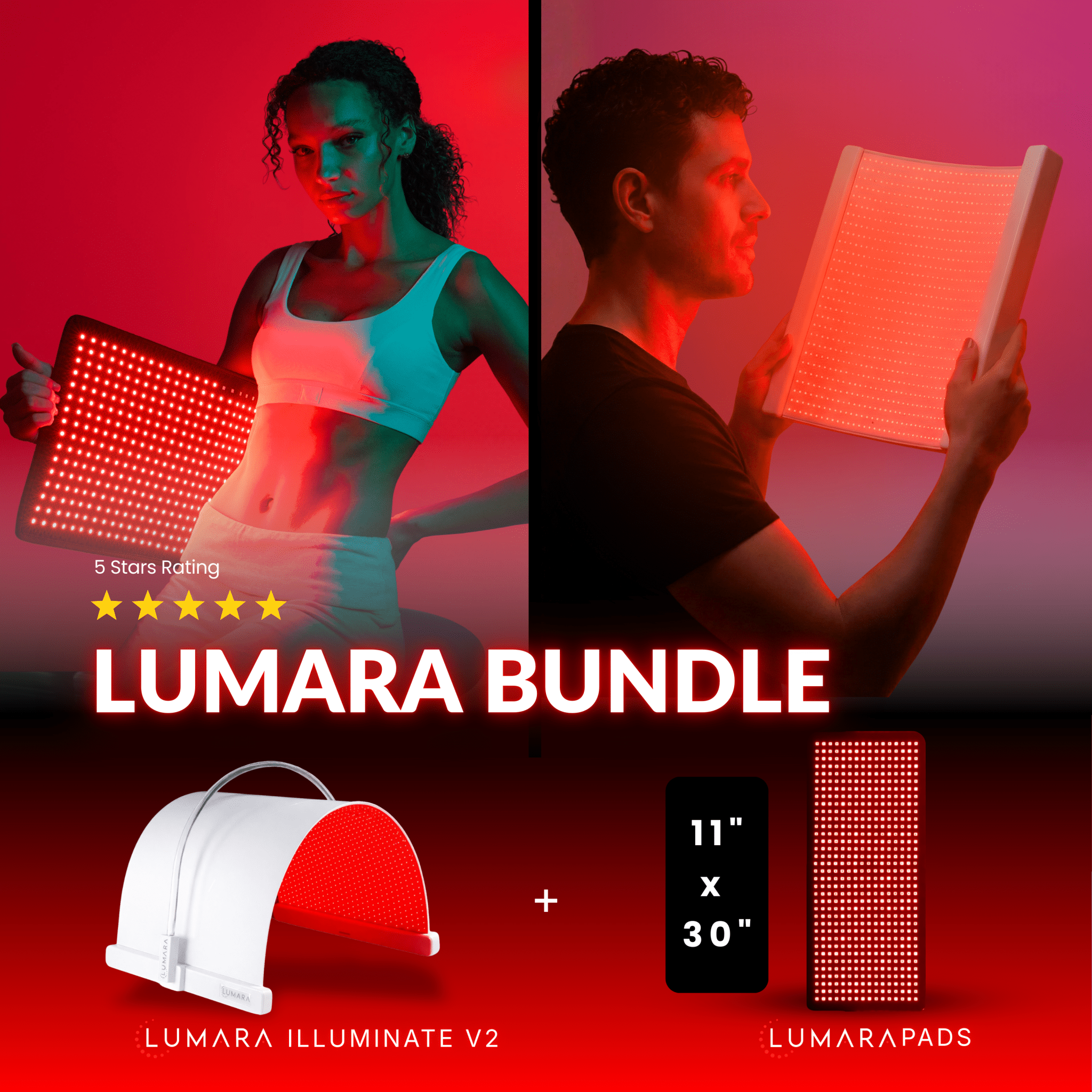 Illuminate Red V2 – Red Light Therapy Panel Panel + Long Pad