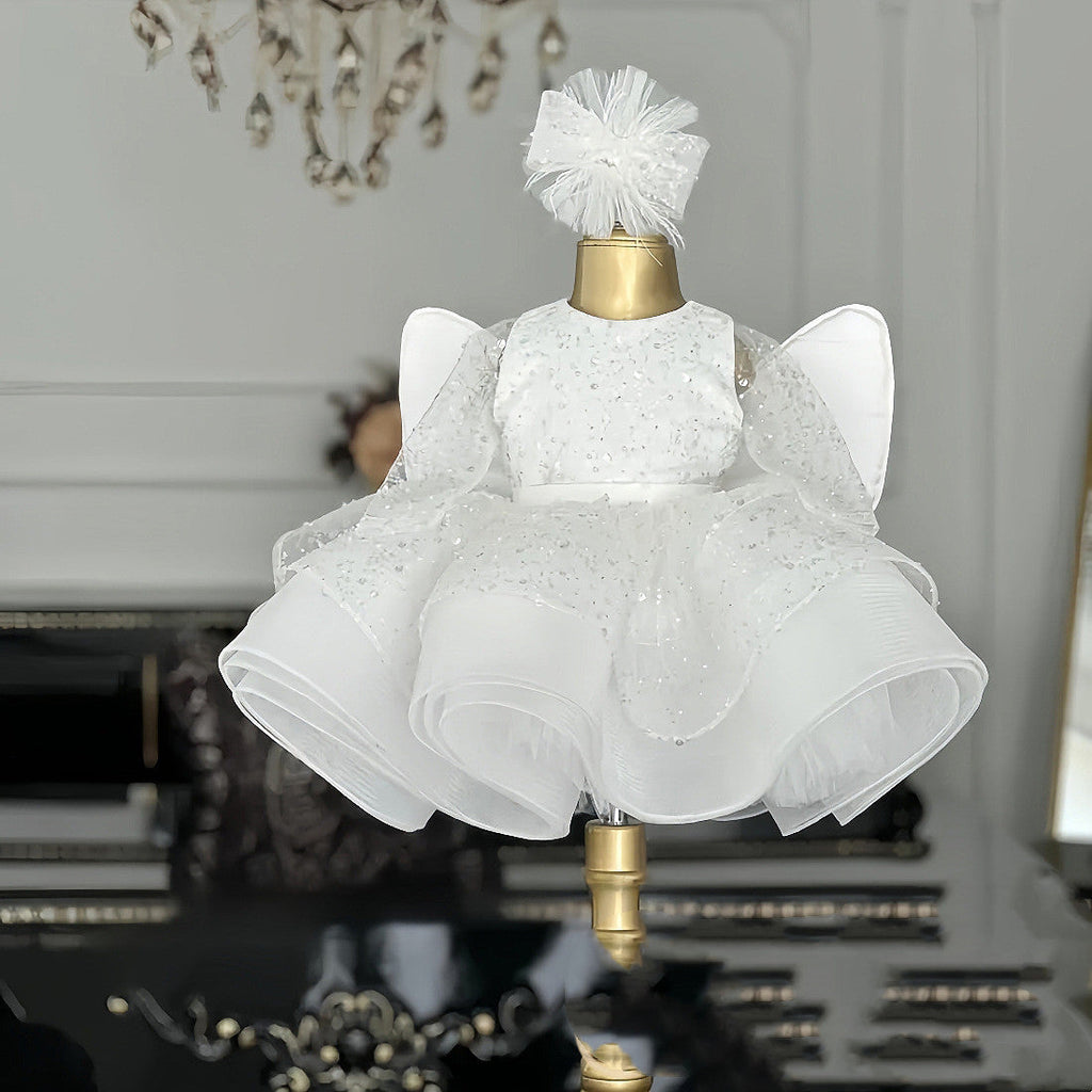 Children's Dress-year-old Girl White Western Style Girl's 61 Princess Dress White
