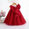Girls Dress Dress Big Bow Girl Korean Style Baby Girl Dress Red