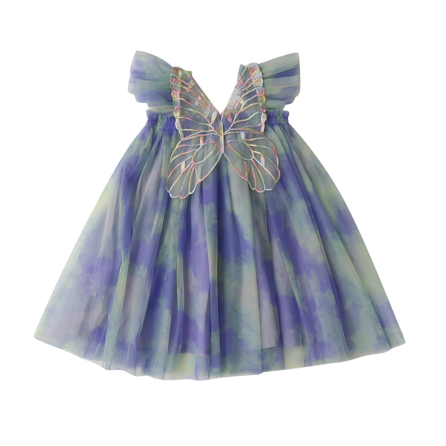 Rainbow Wings Mesh Girl Dress Rainbow Bridge
