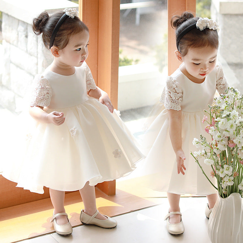Children's Dress Costume For Piano Performance Beige