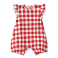 Picnic Plaid Soft Bamboo Bubble Romper for Baby Girls 12-18M