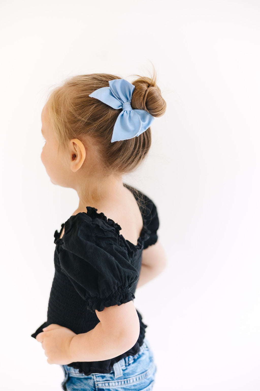 Blue Solid Small Bow