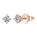 925 Sterling Silver Moissanite Stud Earrings VVS1 Lab Diamond Gift Unisex Party rose gold- 0.1ct each